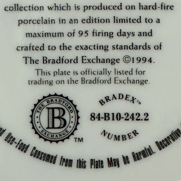 Vintage Bradford Exchange “Playmates” by Jim Daly 1992 - Picture 9 of 9